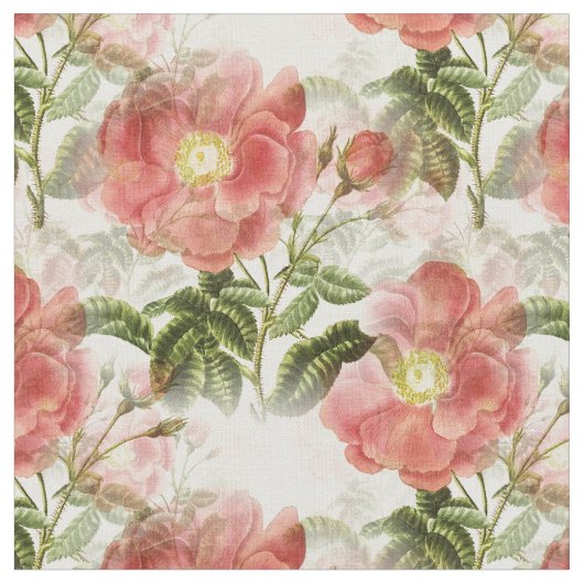 Pink Camellia Blumenmuster Stoff (Nahaufnahme)