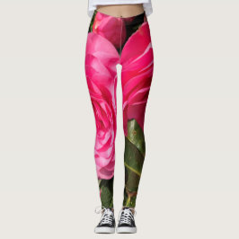 Pink Camellia Leggings
