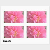 Pink Camellia Rechteckiger Aufkleber (Blatt)