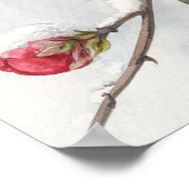 Pink Camellia Snow Poster (Ecke)