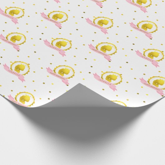 Pink Cameo Princess Birthday Geschenkpapier (Ecke)