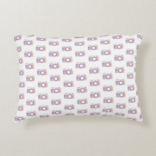 Pink Camera Pillow Dekokissen