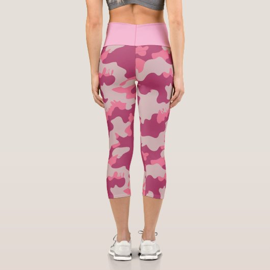 Pink Camo Pattern High Waisted Capris (Rückseite)