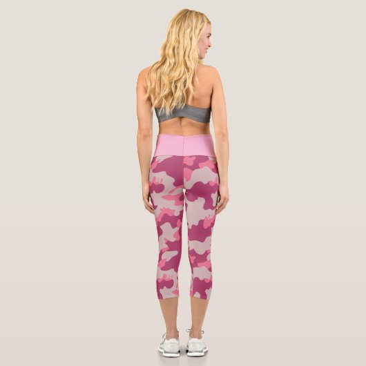 Pink Camo Pattern High Waisted Capris (Rückseite)