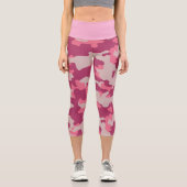 Pink Camo Pattern High Waisted Capris (Vorderseite)