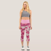 Pink Camo Pattern High Waisted Capris (Vorderseite)