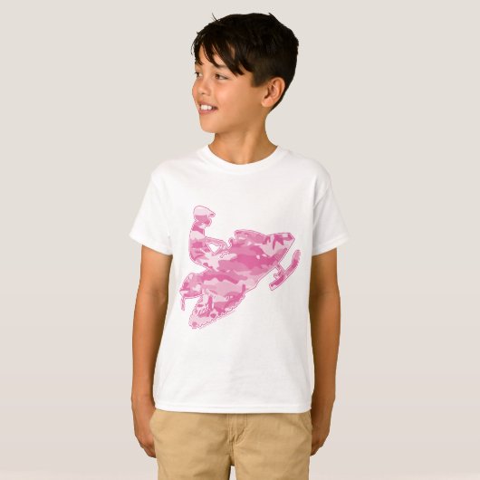 Pink Camoflage Snowmobiler T-Shirt (Vorne ganz)
