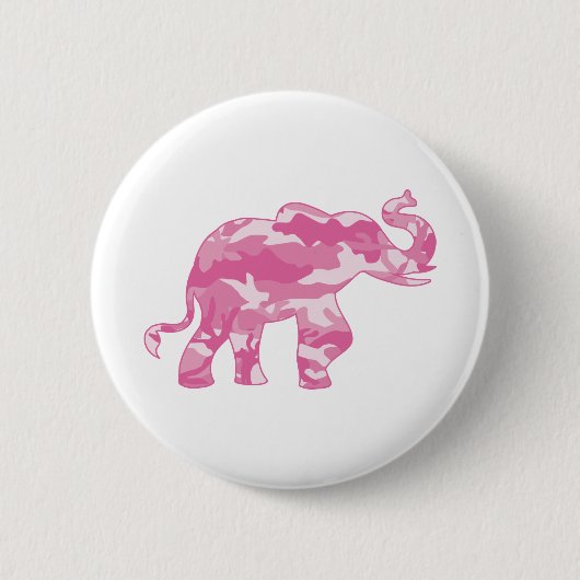 Pink-Camoflauge-Elefant Button (Vorderseite)