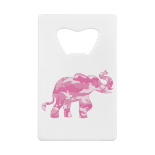 Pink-Camoflauge-Elefant Geldbeutel Flaschenöffner