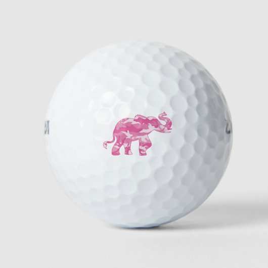 Pink-Camoflauge-Elefant Golfball (Vorderseite)