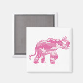 Pink-Camoflauge-Elefant Magnet (Vorderseite/Rückseite)
