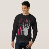 Pink Camouflage American Flag Camouflage Buck Hunt Sweatshirt (Vorne ganz)