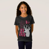 Pink Camouflage American Flag Camouflage Buck Hunt T-Shirt (Vorne ganz)