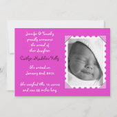 Pink Camouflage Baby Girl Birth Annoucement Ankündigung (Rückseite)