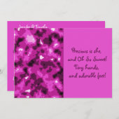 Pink Camouflage Baby Girl Birth Annoucement Ankündigung (Vorne/Hinten)