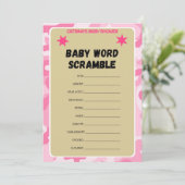 Pink Camouflage Baby Showgame - bestellbarer Name, Einladung (Stehend Vorderseite)