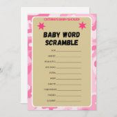Pink Camouflage Baby Showgame - bestellbarer Name, Einladung (Vorne/Hinten)