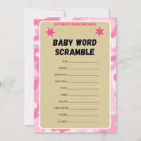 Pink Camouflage Baby Showgame - bestellbarer Name,