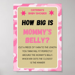 Pink Camouflage Babyduschzeichen Poster