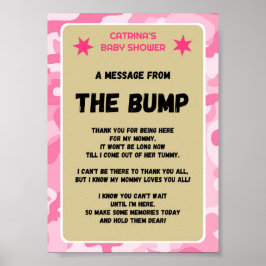 Pink Camouflage Babyduschzeichen Poster
