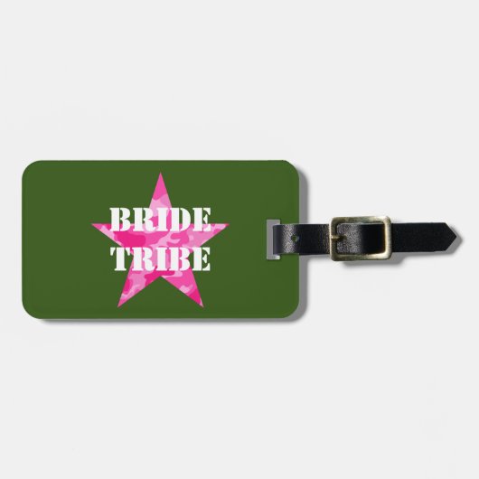 Pink Camouflage Bride Tribe Gepäckanhänger (Vorderseite horizontal)