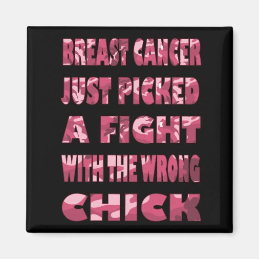 Pink Camouflage Brustkrebs Magnet (Vorne)