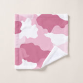 Pink Camouflage Camouflage Monogramm Badhandtuch Set (Waschlappen)