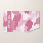 Pink Camouflage Camouflage Monogramm Badhandtuch Set (Handtuch)