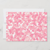 Pink Camouflage Co-ed Baby Dusche für Mädchen Einladung (Rückseite)