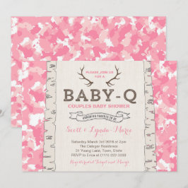 Pink Camouflage Co-ed Baby Dusche für Mädchen Einladung