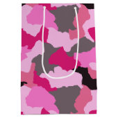 Pink Camouflage Custom Frohe Weihnachten Mittlere Geschenktüte (Rückseite)