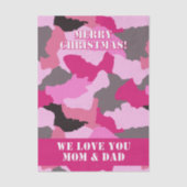 Pink Camouflage Custom Frohe Weihnachten Seidenpapier (Vorderseite)