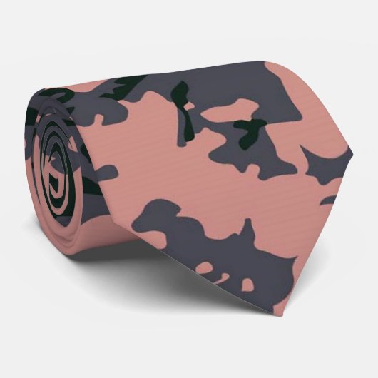 Pink Camouflage Design Krawatte (Gerollt)