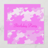 Pink Camouflage Einladung (Vorne/Hinten)