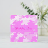 Pink Camouflage Einladung (Stehend Vorderseite)