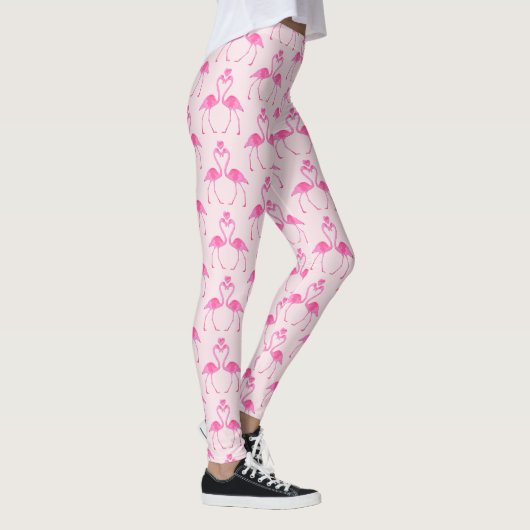 Pink Camouflage Flamingo Valentine's Day Leggings (Rechts)