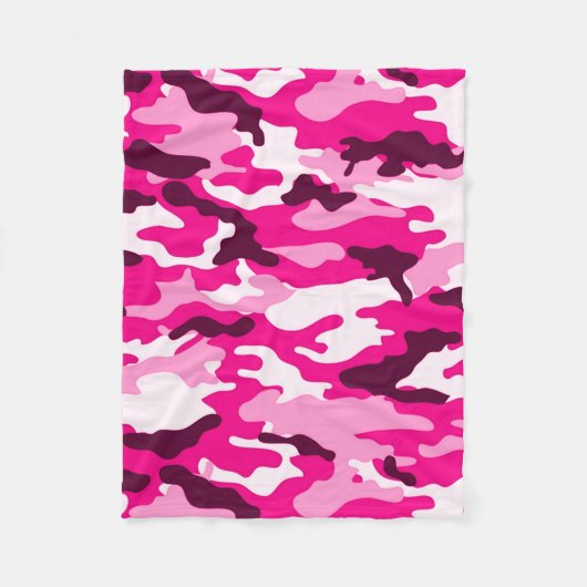 Pink Camouflage Fleece Blanken (Vorderseite)