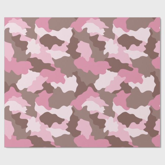 Pink Camouflage Girly Camouflage Geschenkpapier (Flach)