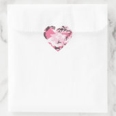 Pink Camouflage Herz-Aufkleber (Tasche)