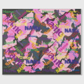 Pink-Camouflage Hinzufügen eines Namens für benutz Geschenkpapier (Flach)