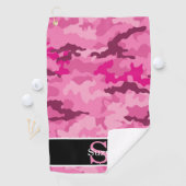 Pink Camouflage Hunter Camouflage Initial Monogram Golfhandtuch (Insitu)