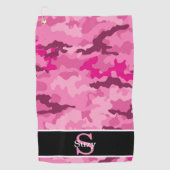 Pink Camouflage Hunter Camouflage Initial Monogram Golfhandtuch (Vorderseite)
