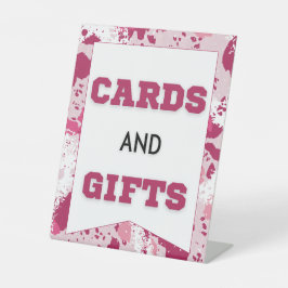 Pink Camouflage Kinderduschkarten & Geschenke Fußb Sockelschild