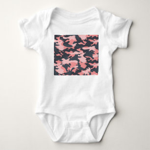 Pink Camouflage: Klassisches Vintages Muster Baby Strampler