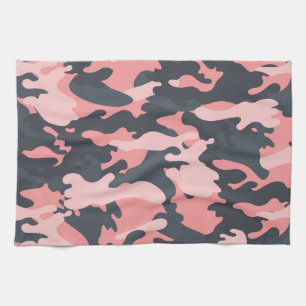 Pink Camouflage: Klassisches Vintages Muster Geschirrtuch