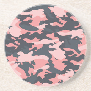Pink Camouflage: Klassisches Vintages Muster Getränkeuntersetzer