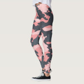 Pink Camouflage: Klassisches Vintages Muster Leggings (Links)