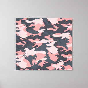 Pink Camouflage: Klassisches Vintages Muster Leinwanddruck