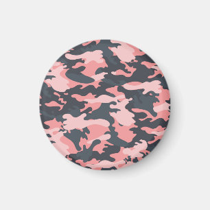 Pink Camouflage: Klassisches Vintages Muster Magnet