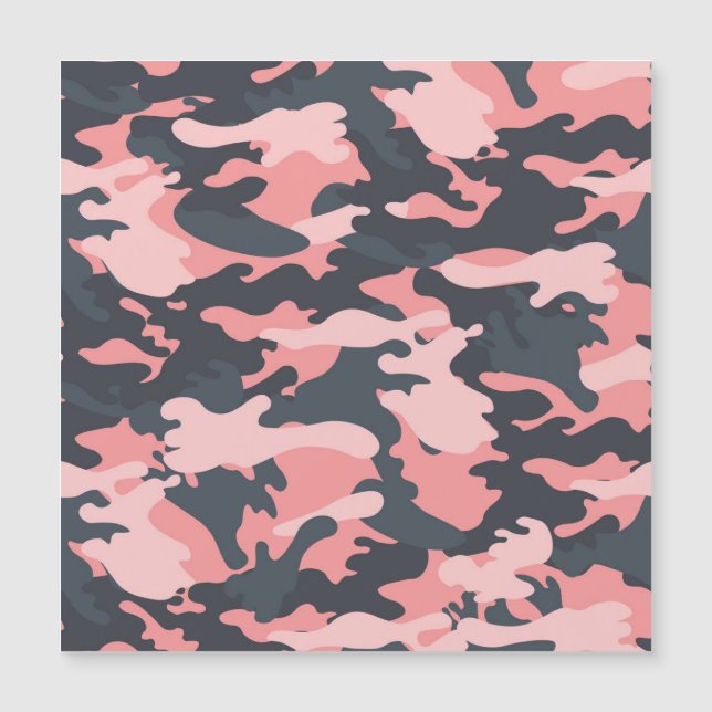 Pink Camouflage: Klassisches Vintages Muster Magnetkarte (Vorderseite)